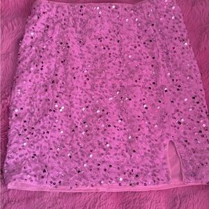 SHEIN Glittering Pink Mini Skirt